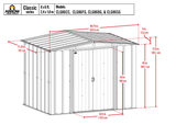 Arrow Classic Steel Storage Shed, 8x6, Charcoal