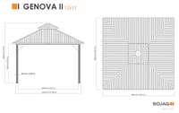 Genova II Gazebo - 10' x 10' (With nylon mosquito net)