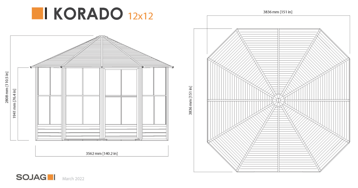 Sojag Korado 12 ft. x 12 ft. Solarium