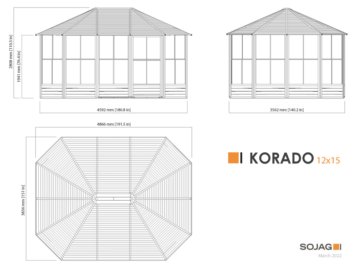 Sojag Korado 12 ft. x 15 ft. Solarium