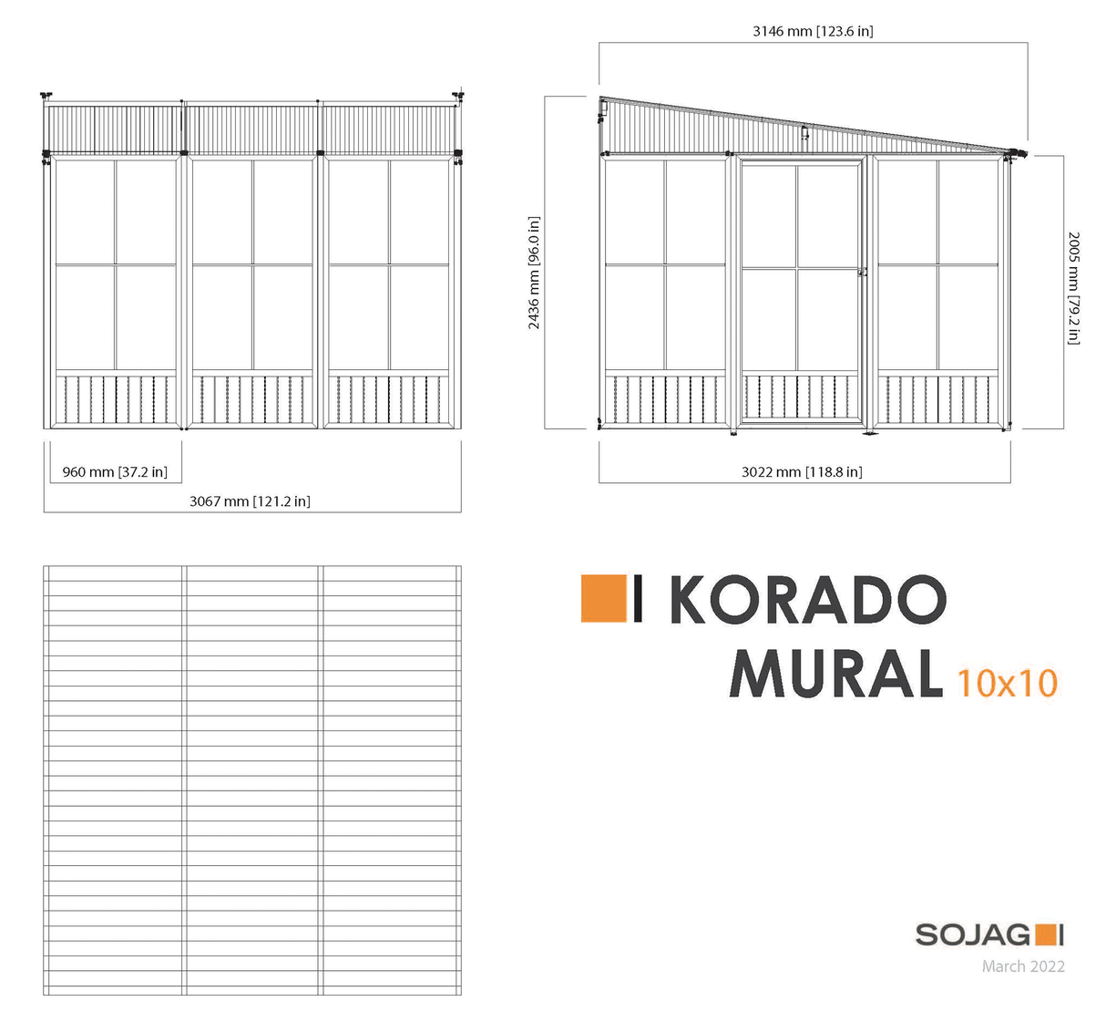 Sojag Korado 10 ft. x 16 ft. Wall Solarium