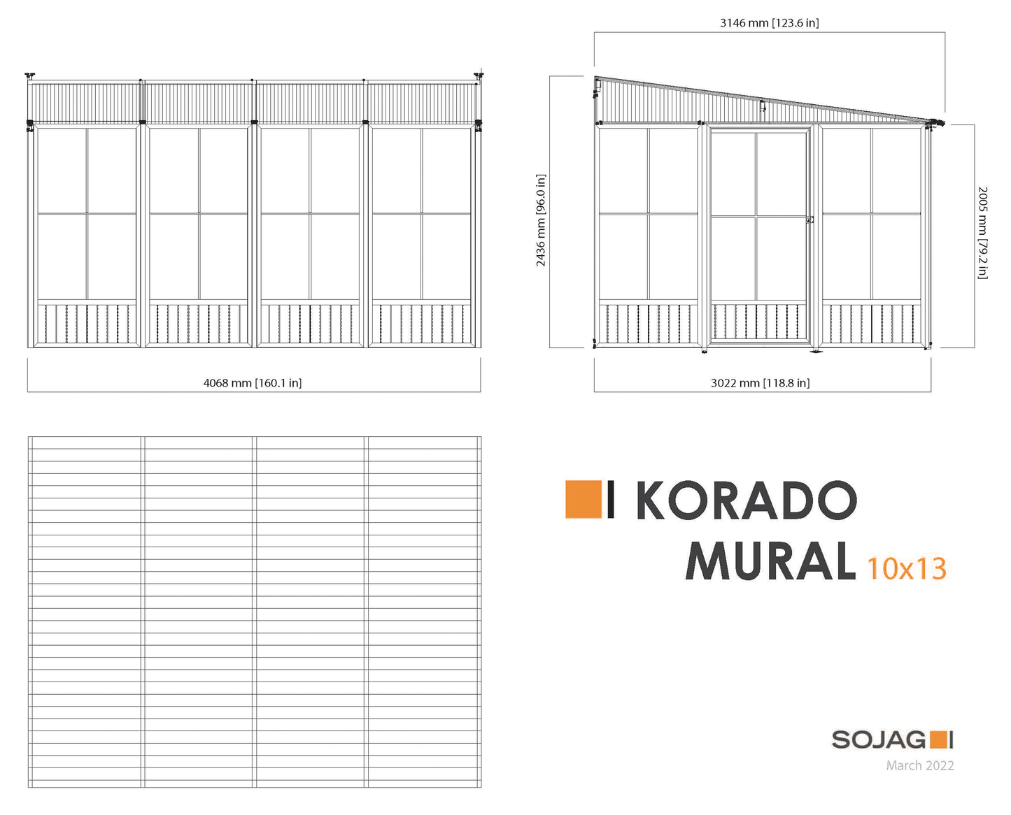 Sojag Korado 10 ft. x 13 ft. Wall Solarium