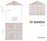 Nanda Hardtop 12' x 12' Gazebo Outdoor (Weather-Resistant with Mosquito Net)