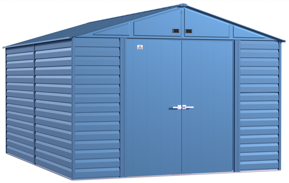 Arrow Select Steel Storage Shed Steel Storage Shed, 10x14, Blue Grey