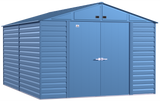 Arrow Select Steel Storage Shed Steel Storage Shed, 10x14, Blue Grey