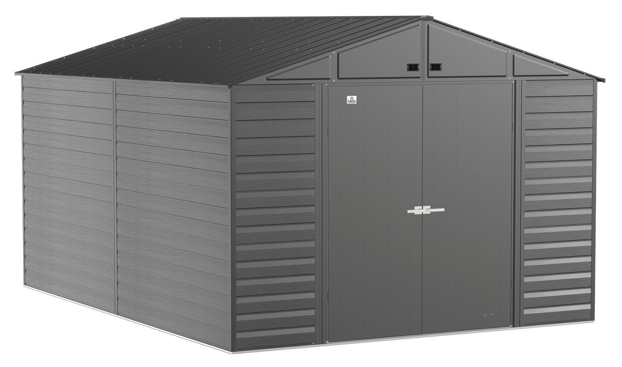 Arrow Select Steel Storage Shed Steel Storage Shed, 10x14, Charcoal