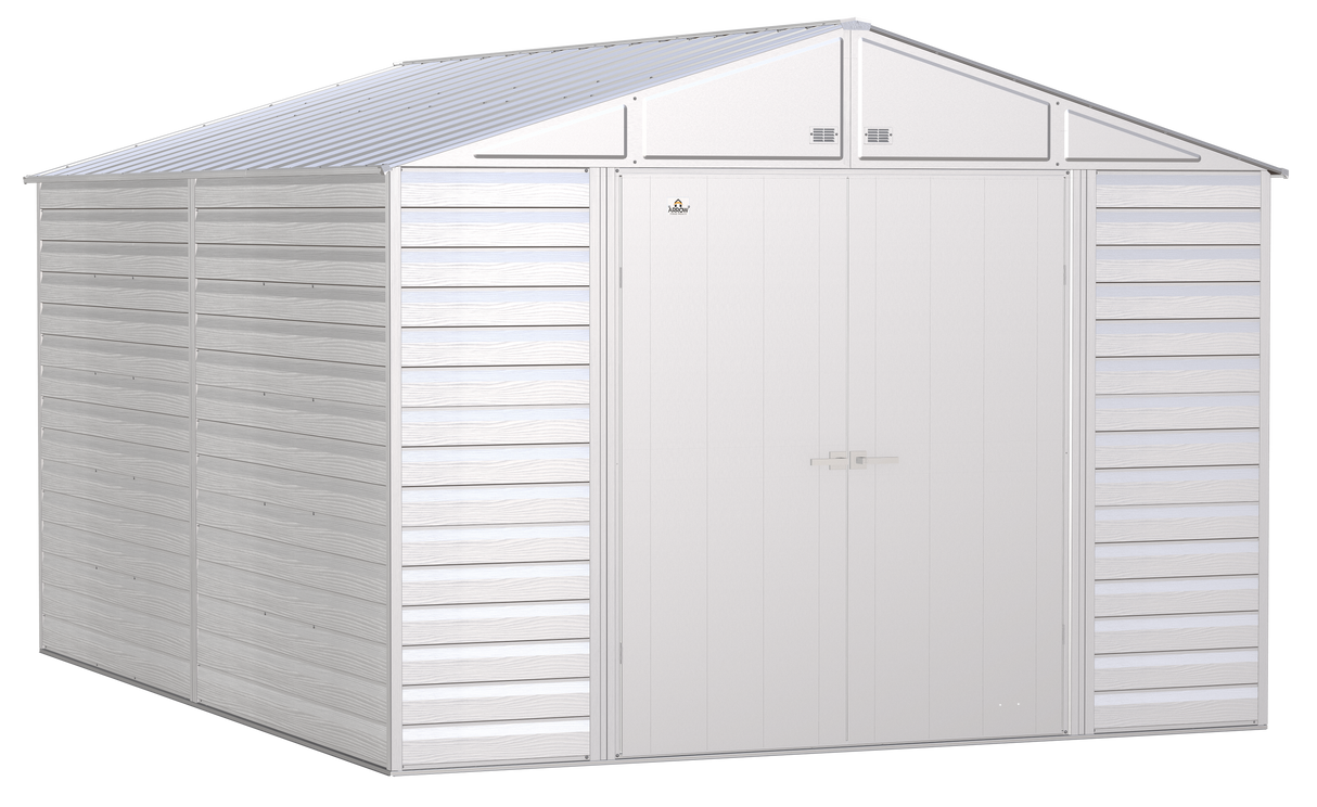 Arrow Select Steel Storage Shed Steel Storage Shed, 10x14, Flute Grey