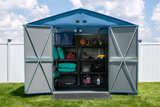 Arrow Select Steel Storage Shed Steel Storage Shed, 10x8, Blue Grey