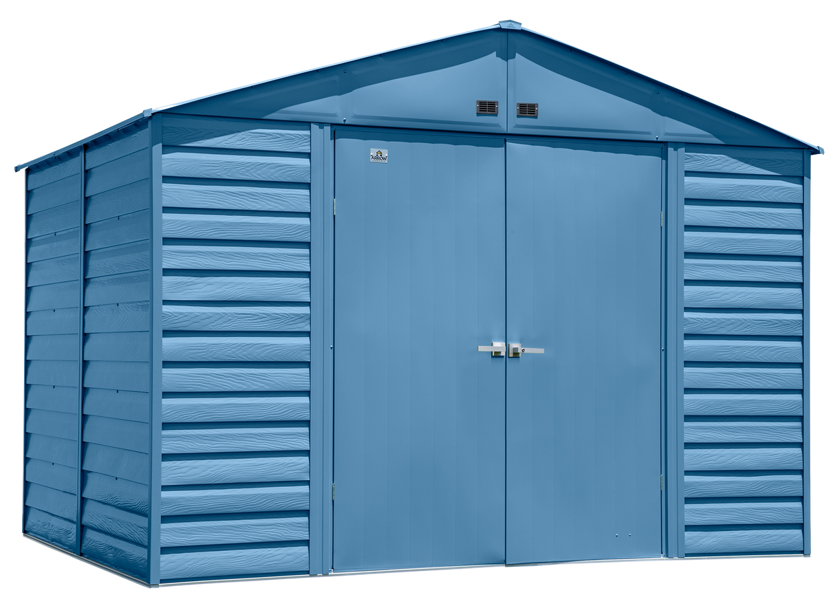 Arrow Select Steel Storage Shed Steel Storage Shed, 10x8, Blue Grey