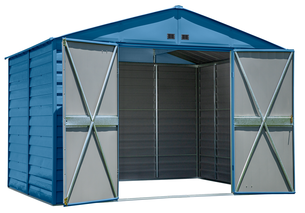 Arrow Select Steel Storage Shed Steel Storage Shed, 10x8, Blue Grey