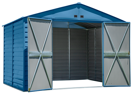 Arrow Select Steel Storage Shed Steel Storage Shed, 10x8, Blue Grey