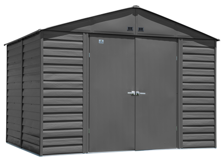 Arrow Select Steel Storage Shed Steel Storage Shed, 10x8, Charcoal