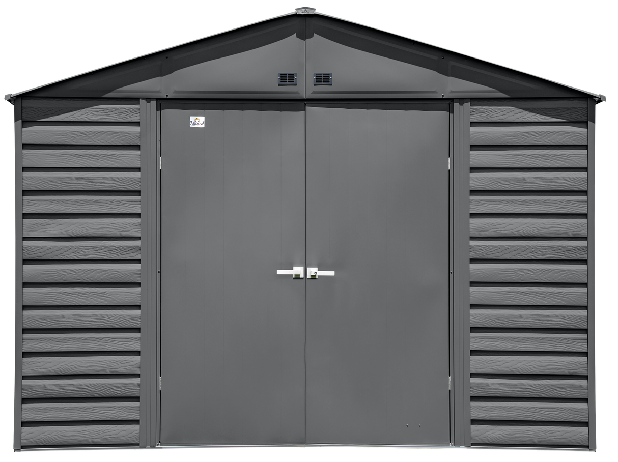 Arrow Select Steel Storage Shed Steel Storage Shed, 10x14, Charcoal