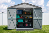 Arrow Select Steel Storage Shed Steel Storage Shed, 10x8, Flute Grey