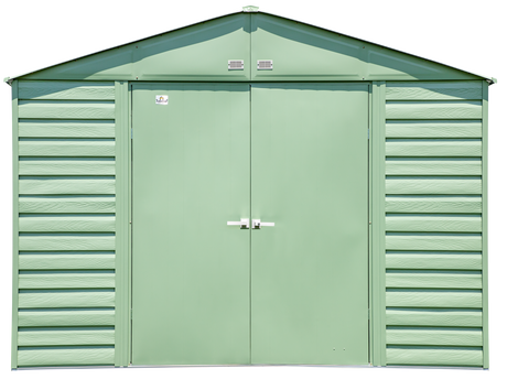 Arrow Select Steel Storage Shed Steel Storage Shed, 10x14, Sage Green