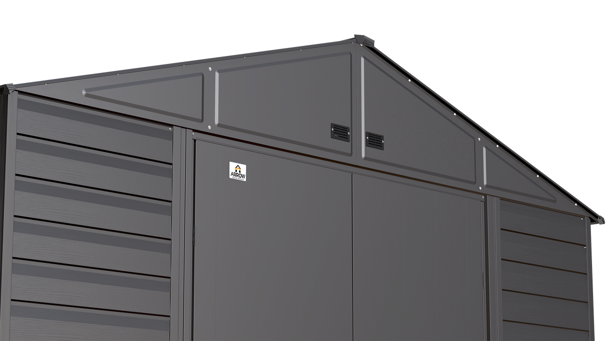 Arrow Select Steel Storage Shed Steel Storage Shed, 10x8, Charcoal