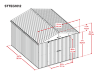 Scotts Lawn Care Storage Shed, 10x12, Green