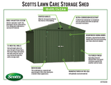 Scotts Lawn Care Storage Shed, 10x8, Green