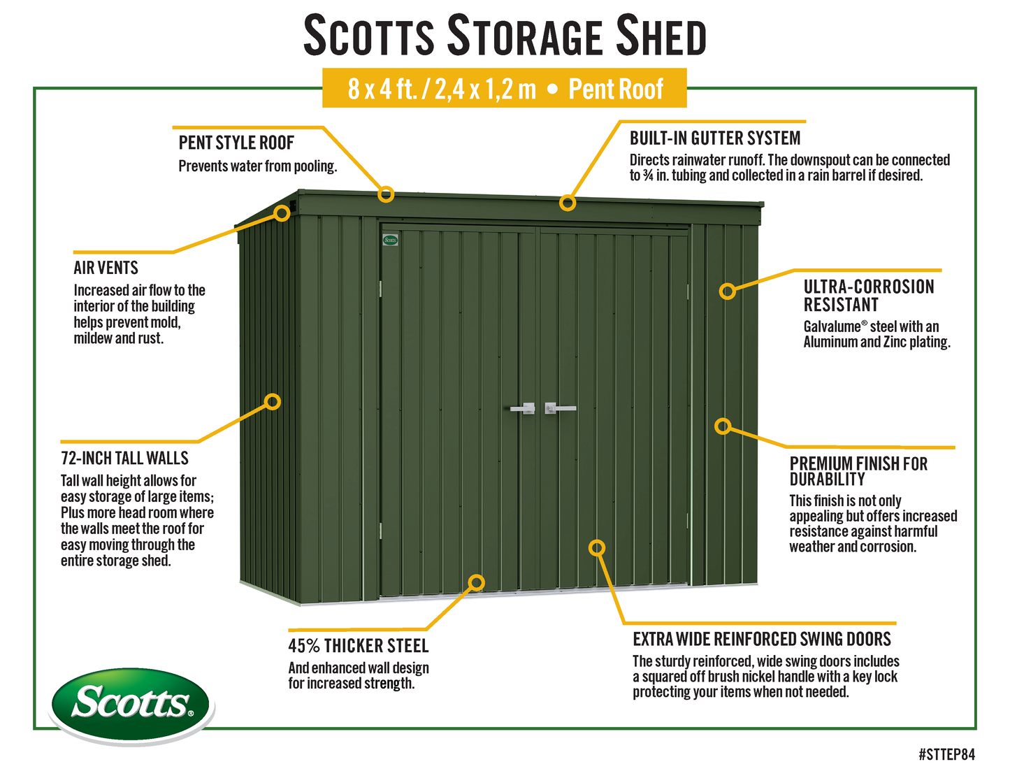 Scotts Garden Storage Shed 8x4