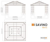Savino Gazebo - 10' x 12' (nylon mosquito net included)