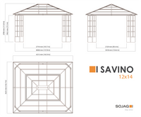 Savino Gazebo - 12' x 14' (Nylon mosquito net included
