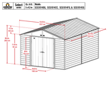 Arrow Select Steel Storage Shed Steel Storage Shed, 10x14, Flute Grey