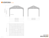 Sojag Outdoor 10' x 12' Ventura Hardtop Gazebo Sun Shelter, Dark Grey