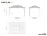 Sojag Outdoor 10' x 14' Ventura Hardtop Gazebo Sun Shelter, Dark Grey